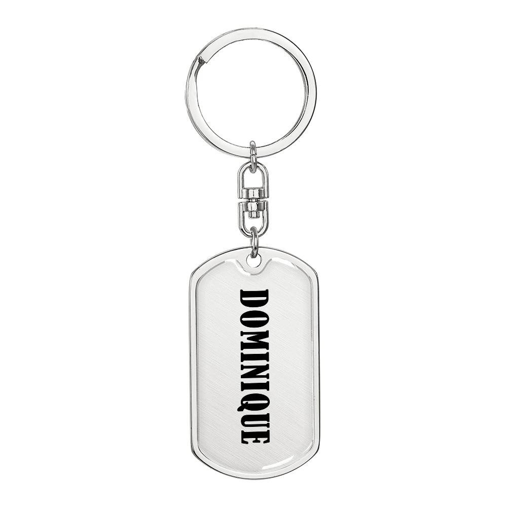 Dominique v01 - Luxury Dog Tag Keychain