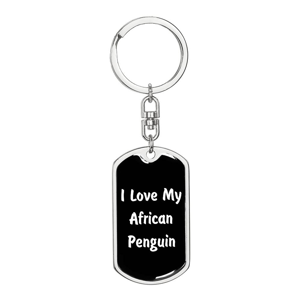 Love My African Penguin v3 - Luxury Dog Tag Keychain