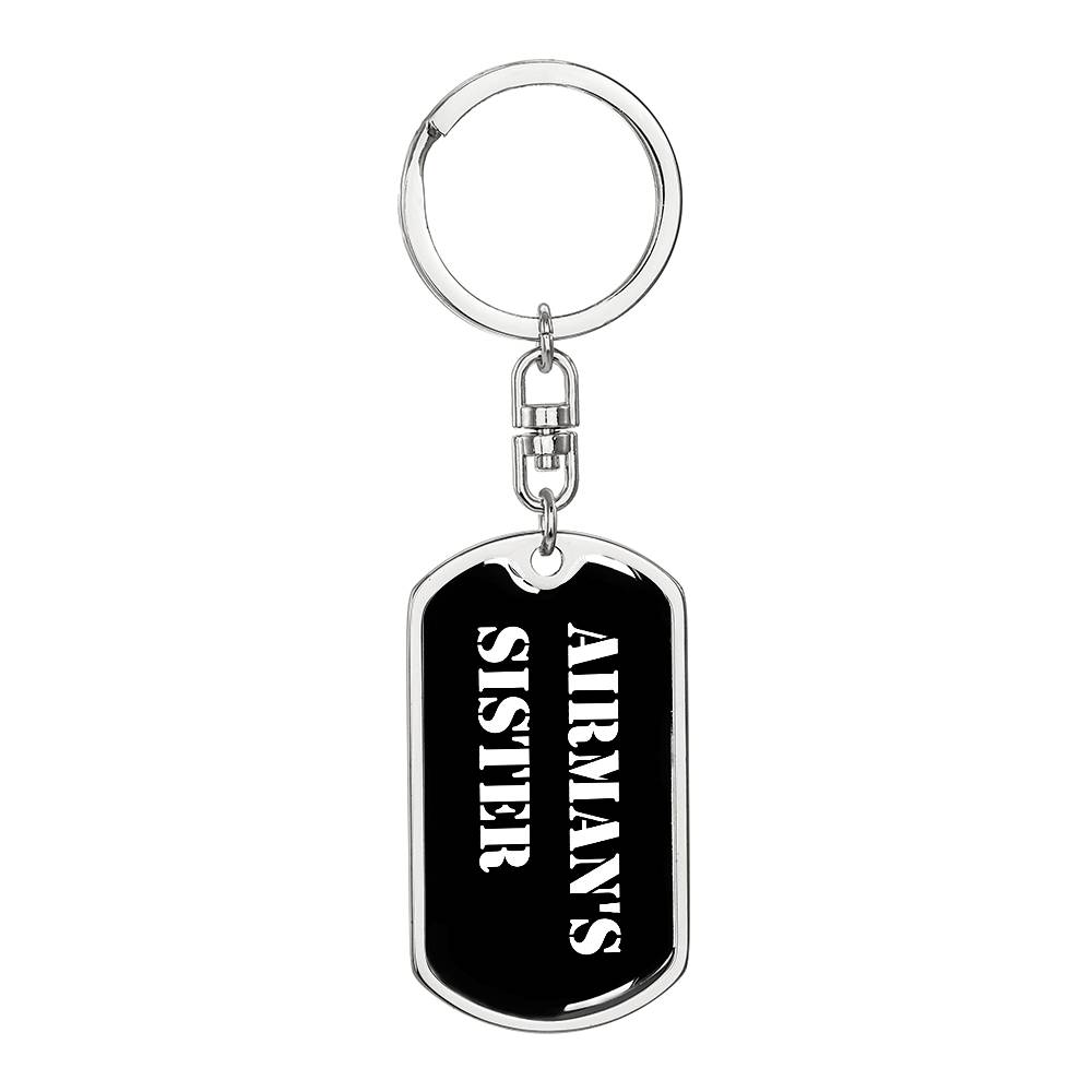 Airman's Sister v3 - Luxury Dog Tag Keychain