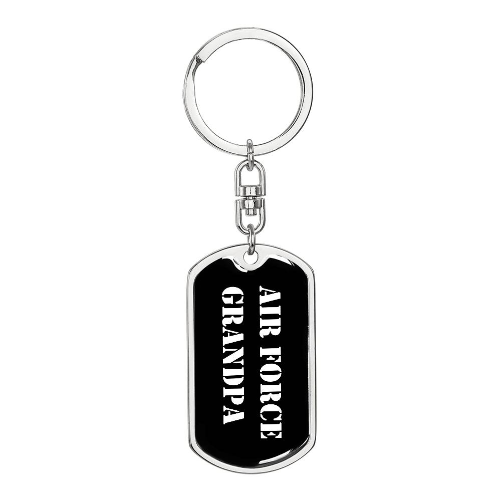 Air Force Grandpa v3 - Luxury Dog Tag Keychain