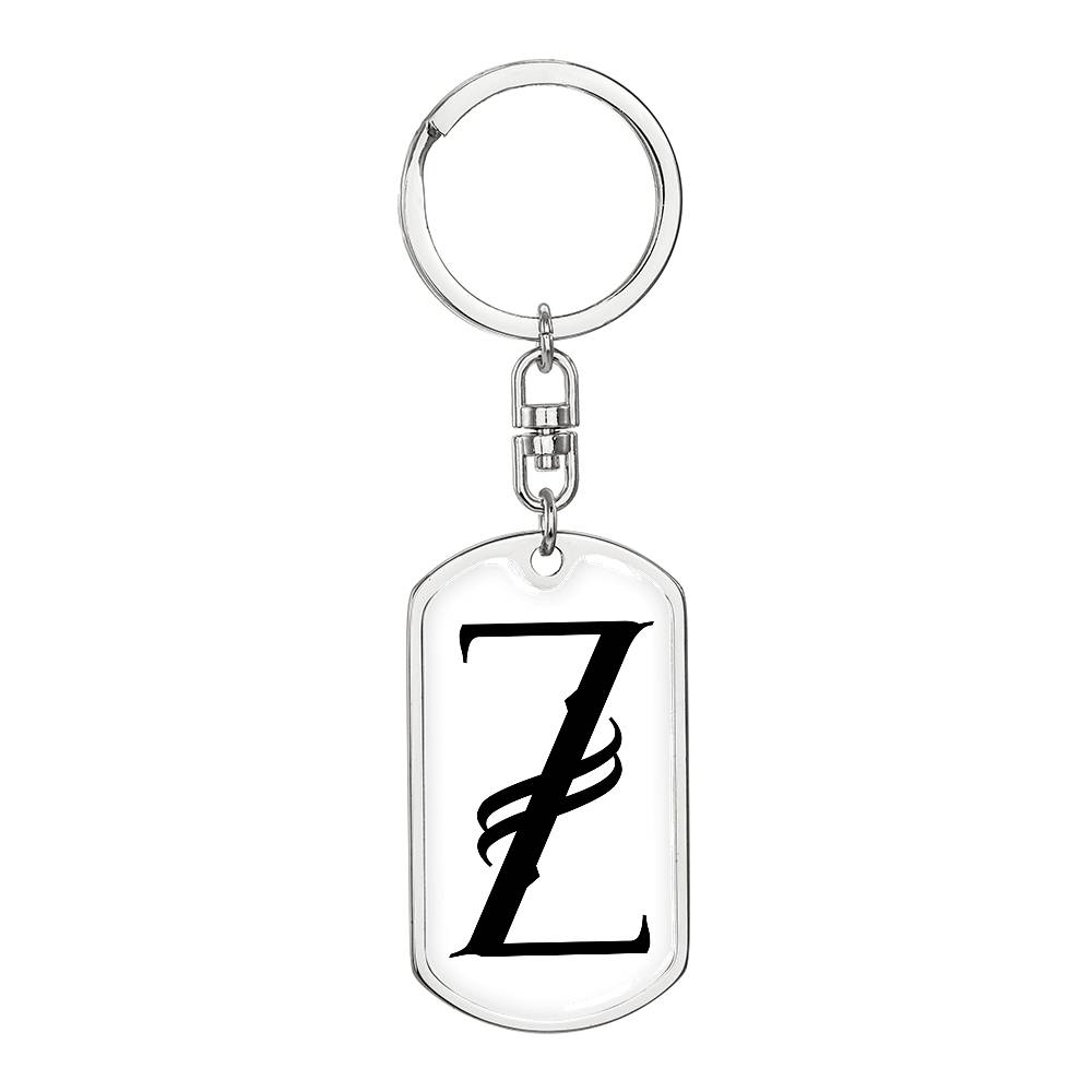 Initial Z v001-14 - Luxury Dog Tag Keychain