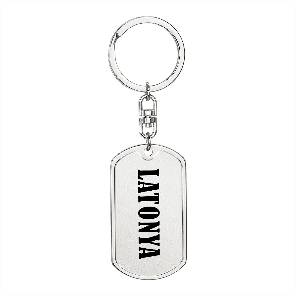 Latonya v01 - Luxury Dog Tag Keychain