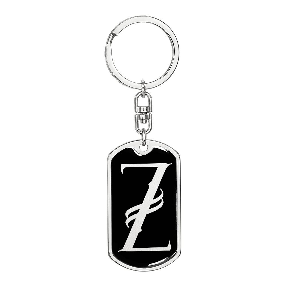 Initial Z v001-12 - Luxury Dog Tag Keychain