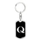 Initial Q v3a - Luxury Dog Tag Keychain