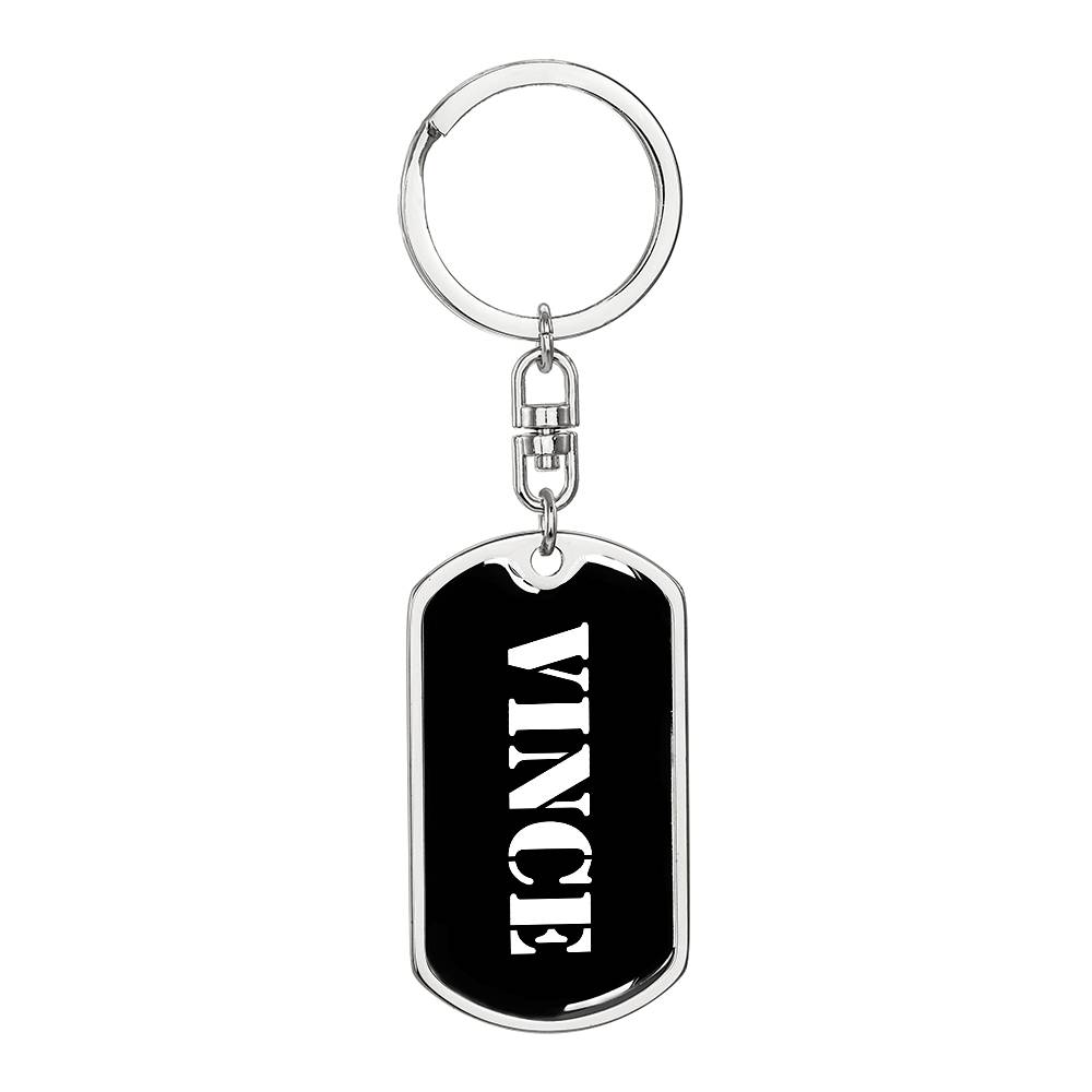 Vince v3 - Luxury Dog Tag Keychain