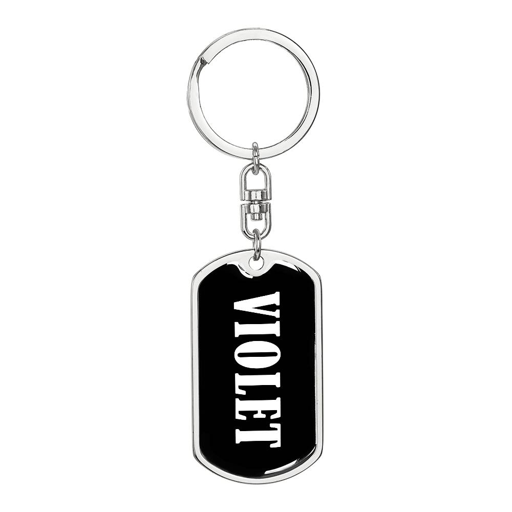 Violet v01w - Luxury Dog Tag Keychain