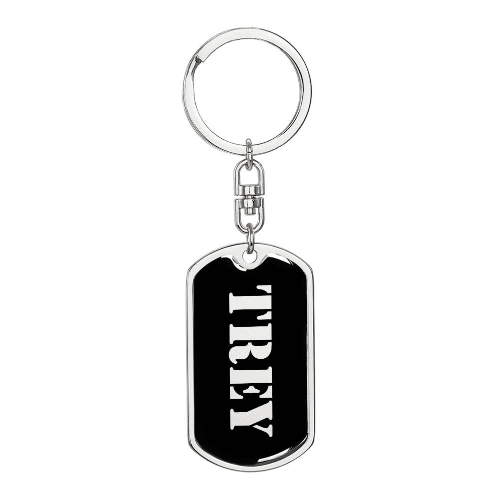 Trey v2 - Luxury Dog Tag Keychain
