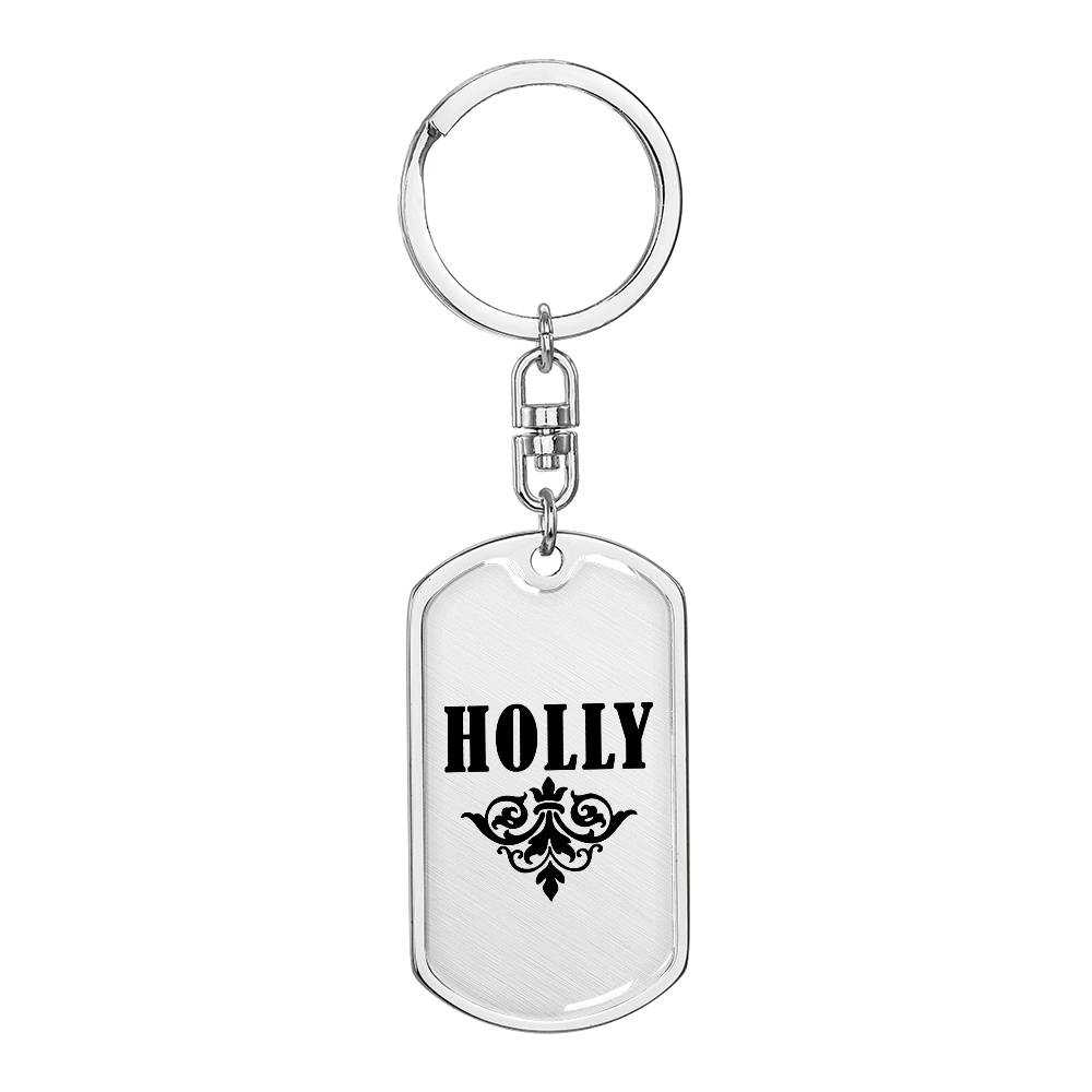 Holly v01a - Luxury Dog Tag Keychain