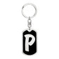Initial P v2b - Luxury Dog Tag Keychain
