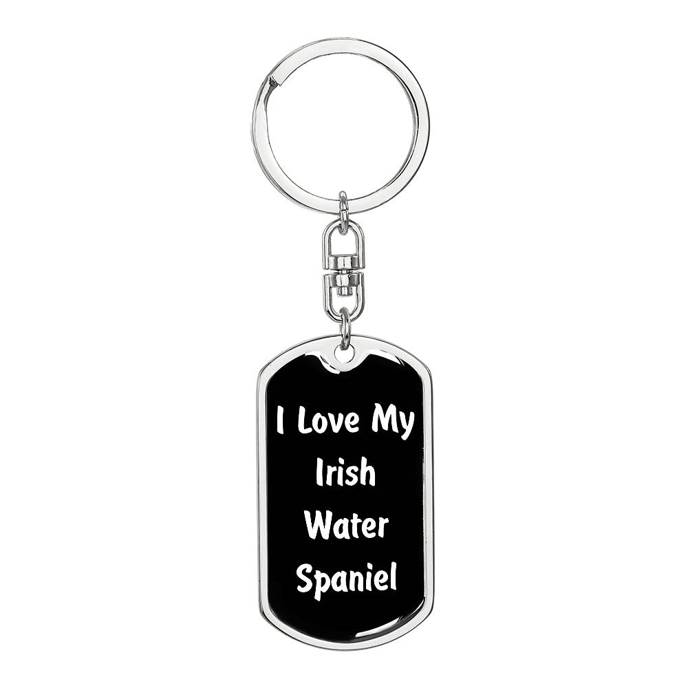 Love My Irish Water Spaniel v6 - Luxury Dog Tag Keychain