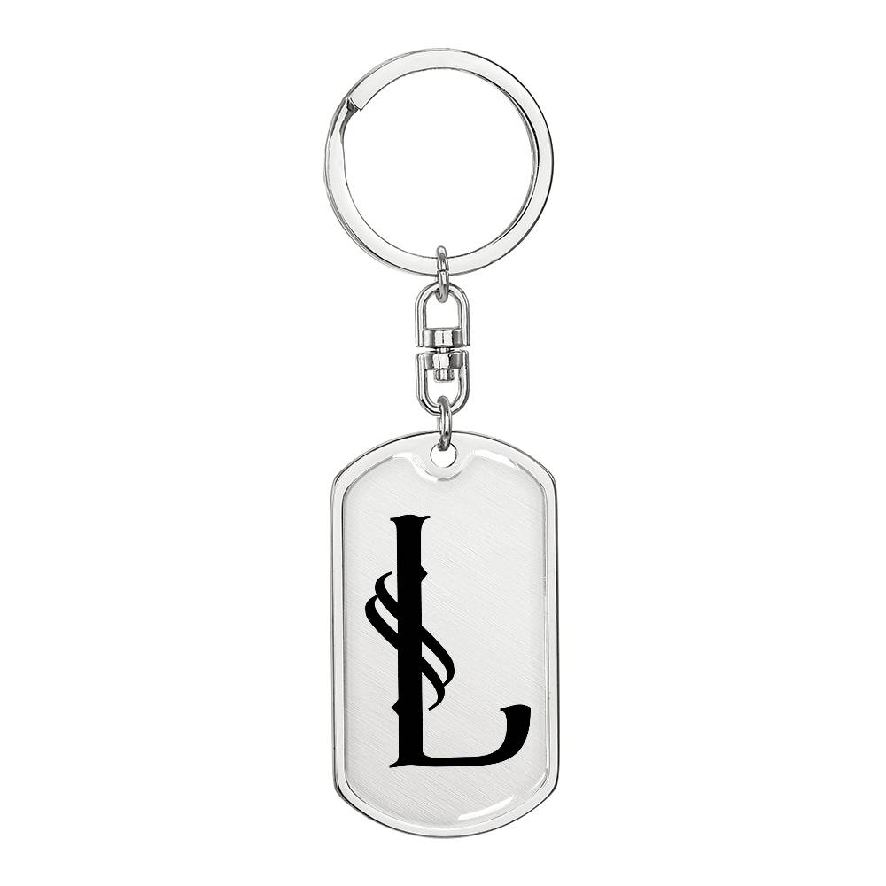 Initial L v001-11 - Luxury Dog Tag Keychain