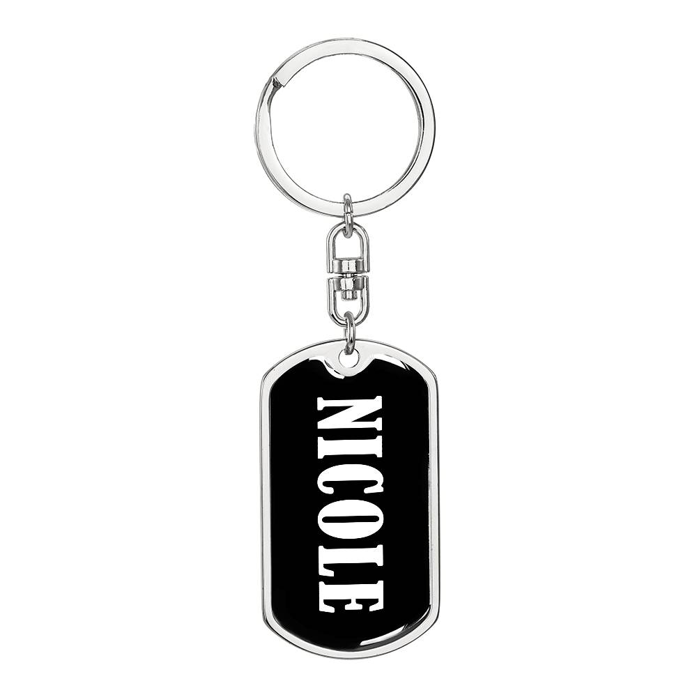 Nicole v01w - Luxury Dog Tag Keychain