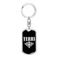 Terri v03a - Luxury Dog Tag Keychain