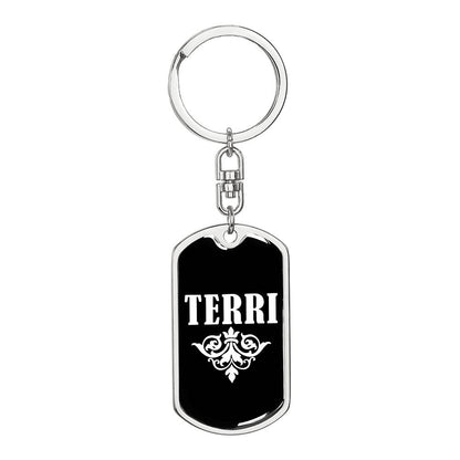 Terri v03a - Luxury Dog Tag Keychain