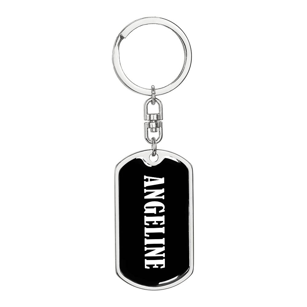 Angeline v03 - Luxury Dog Tag Keychain