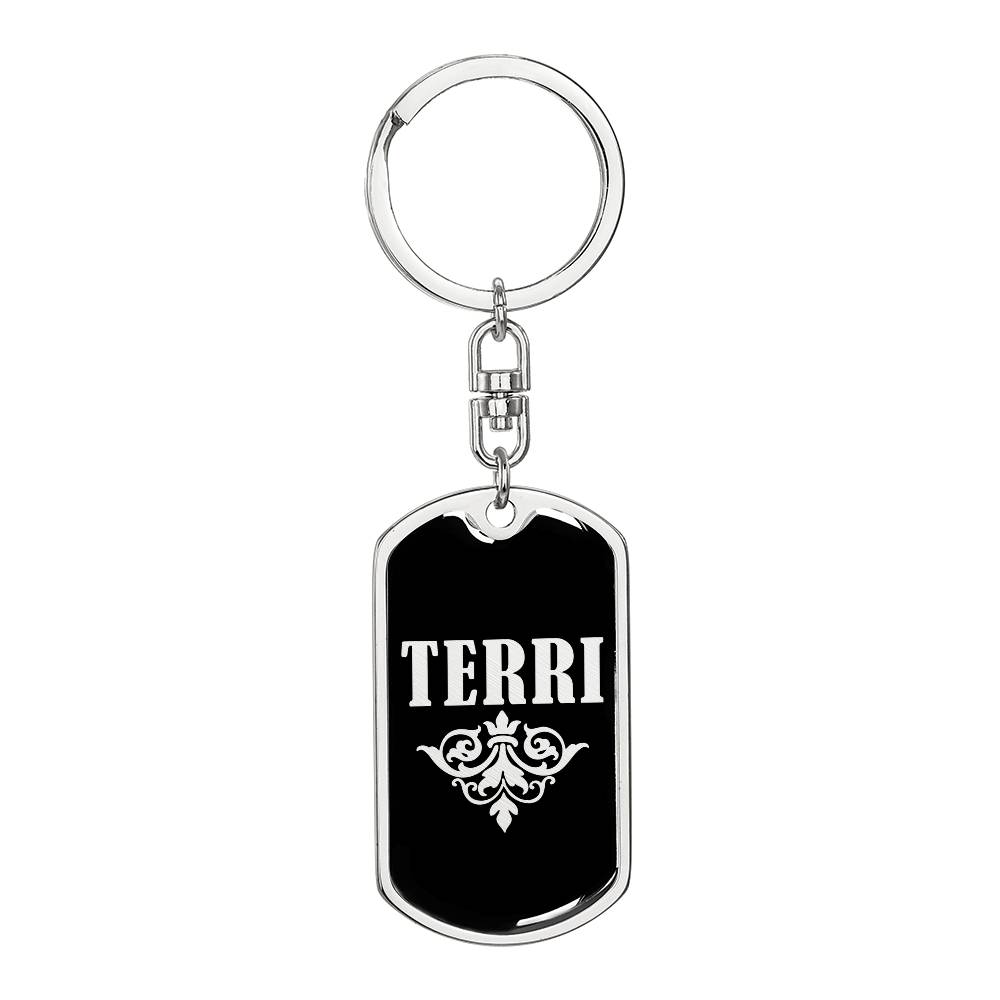 Terri v02a - Luxury Dog Tag Keychain