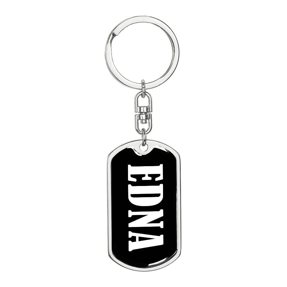 Edna v01w - Luxury Dog Tag Keychain