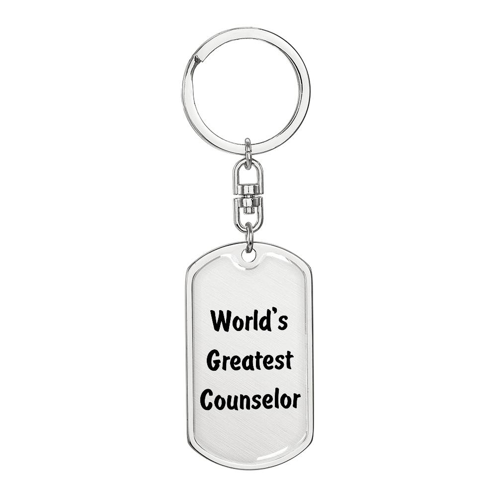 World's Greatest Counselor - Luxury Dog Tag Keychain