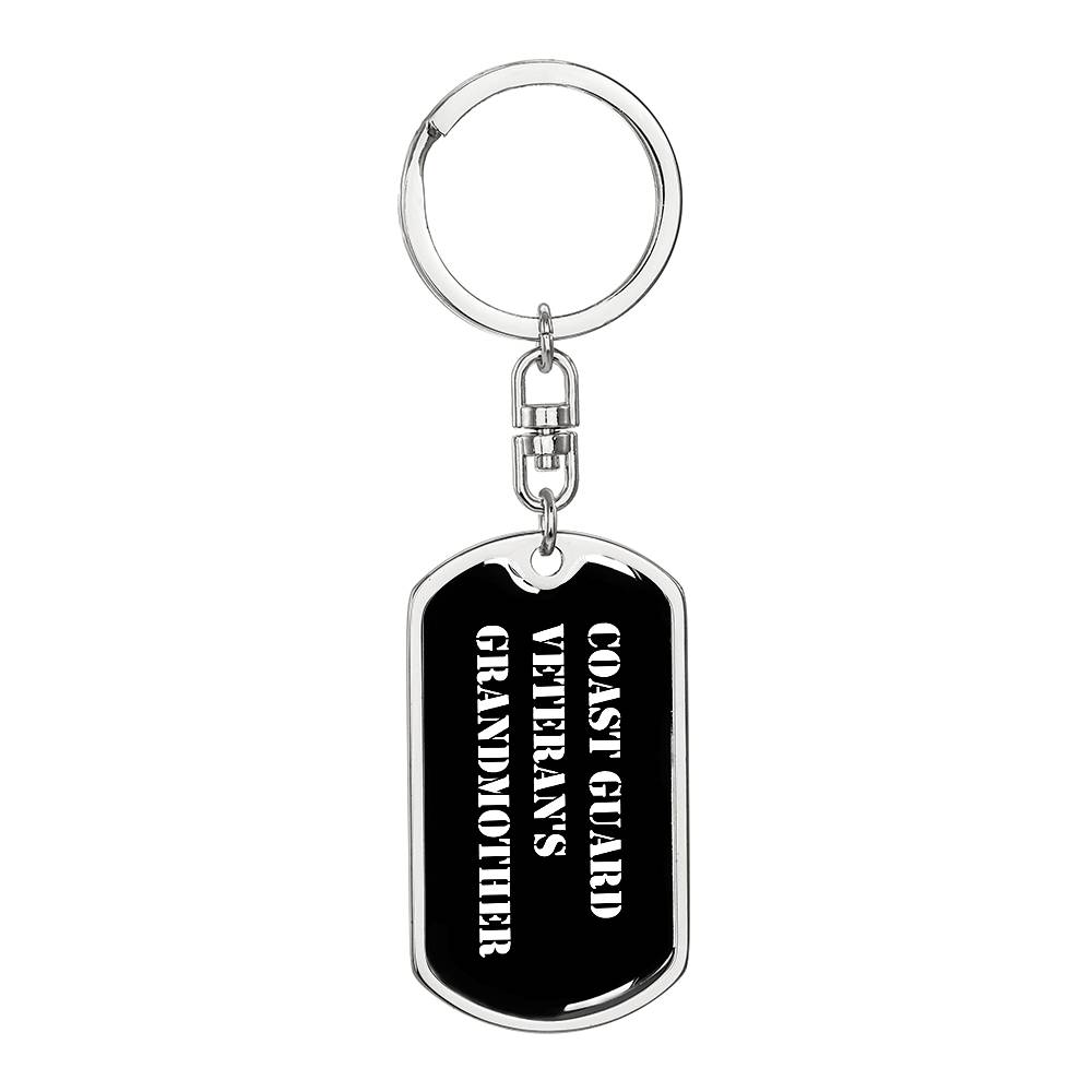 Coast Guard Veteran's Grandmother v3 - Luxury Dog Tag Keychain