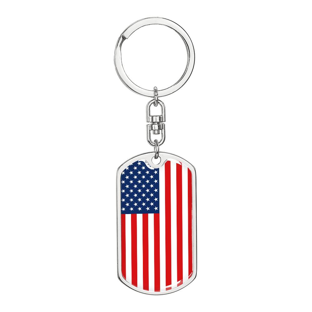 American Flag - Luxury Dog Tag Keychain