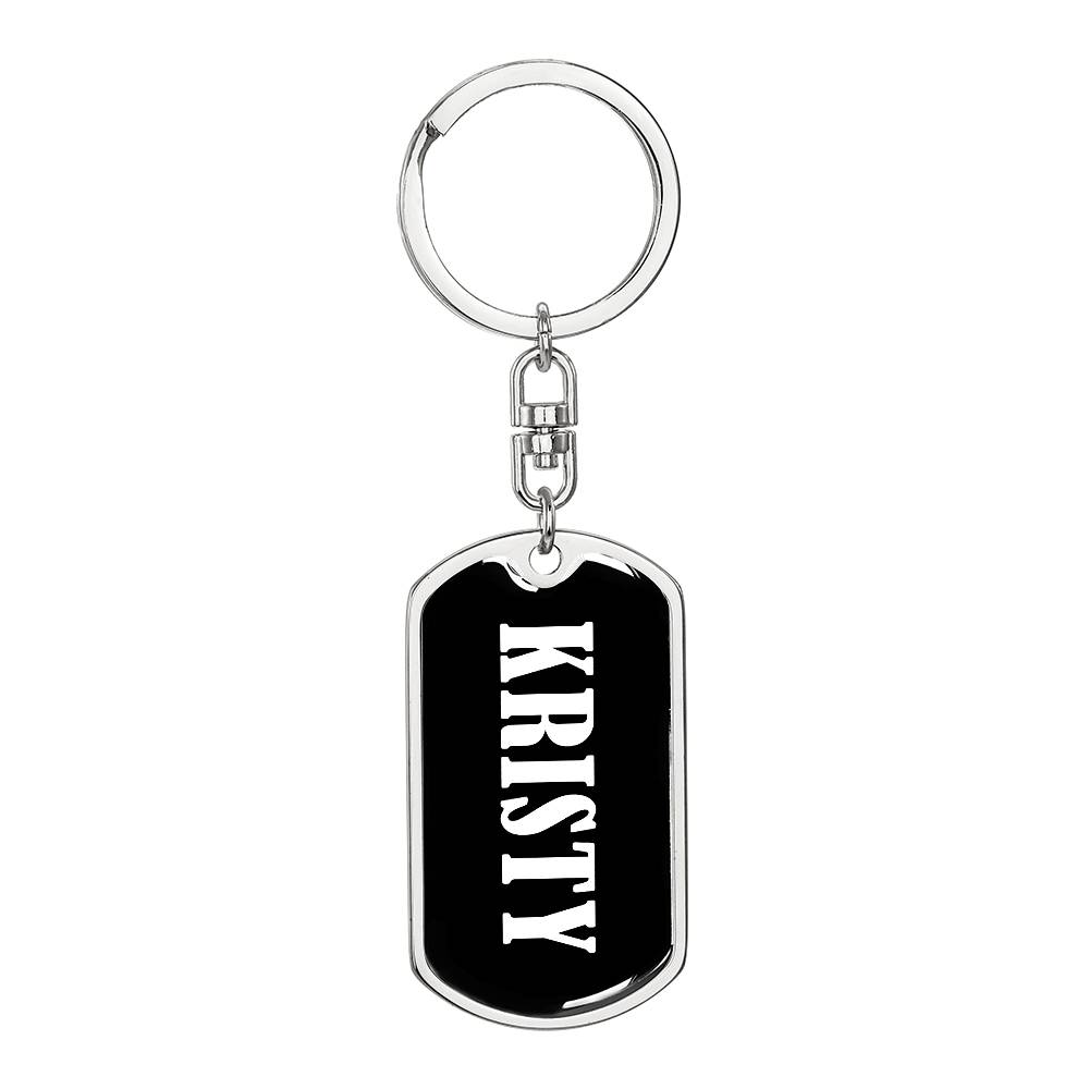Kristy v01w - Luxury Dog Tag Keychain