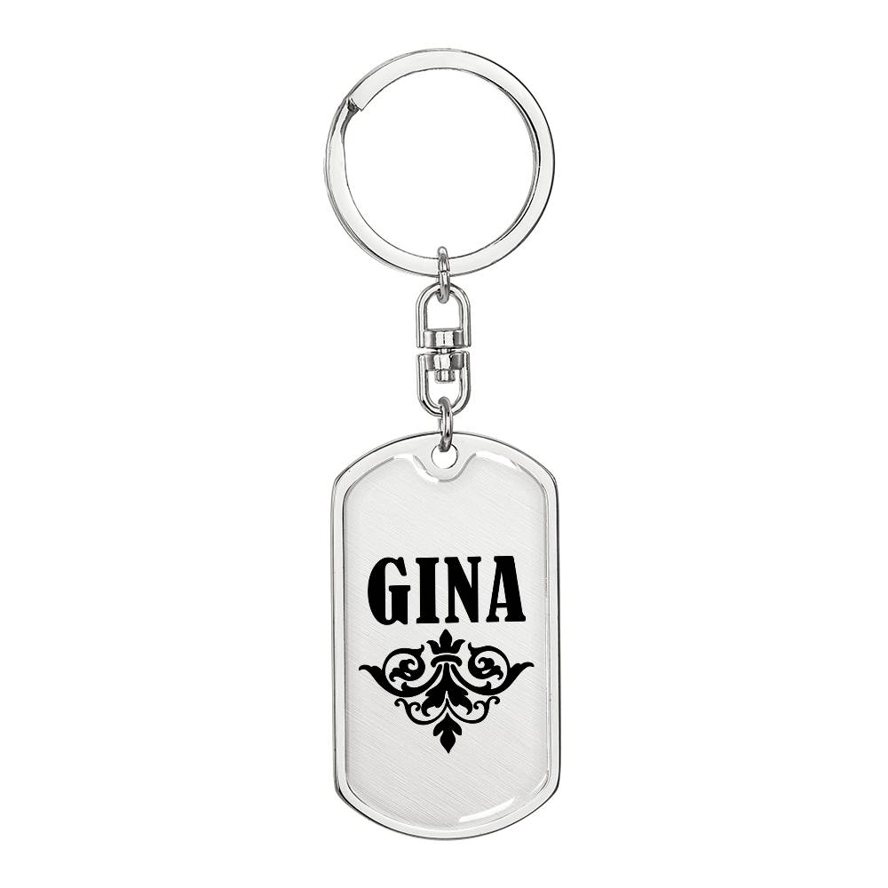 Gina v01a - Luxury Dog Tag Keychain