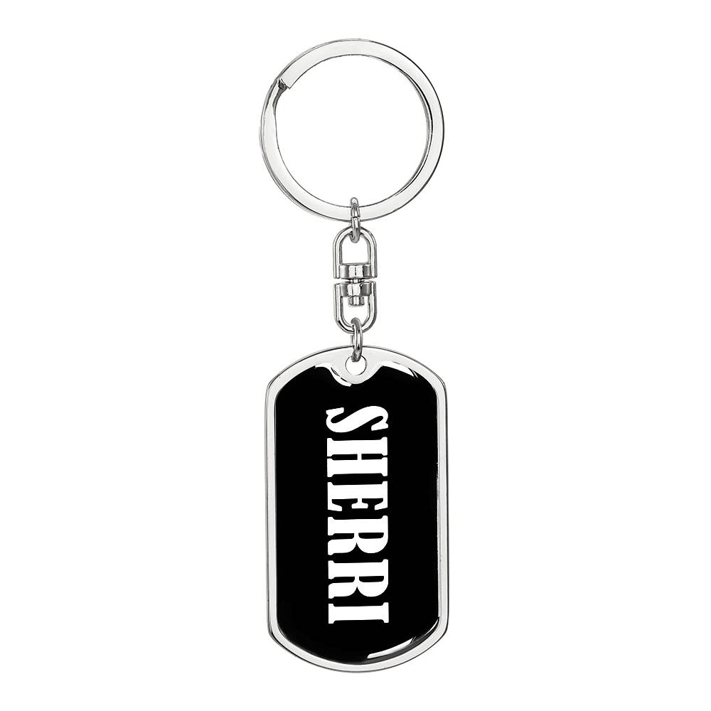 Sherri v01w - Luxury Dog Tag Keychain