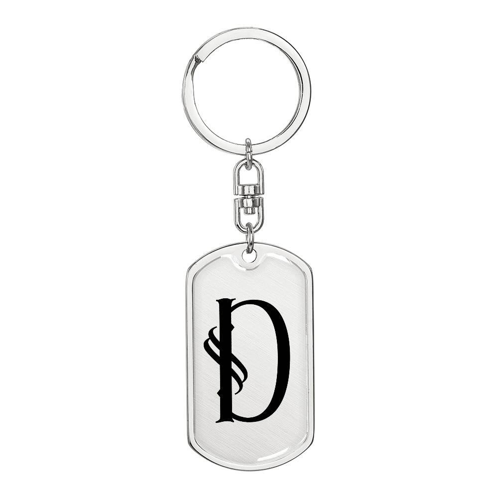 Initial D v001-11 - Luxury Dog Tag Keychain