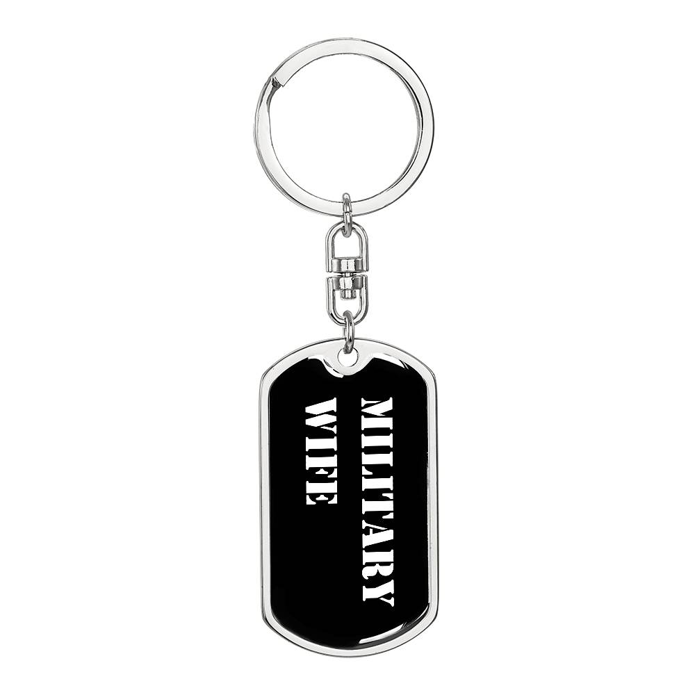 Military Wife v3 - Luxury Dog Tag Keychain