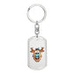 Funny Reindeer Face 14 - Luxury Dog Tag Keychain