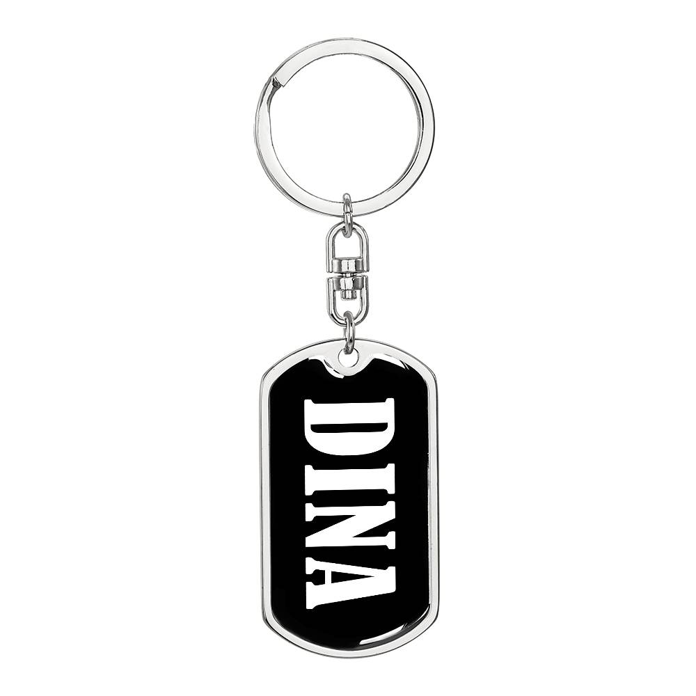 Dina v03 - Luxury Dog Tag Keychain