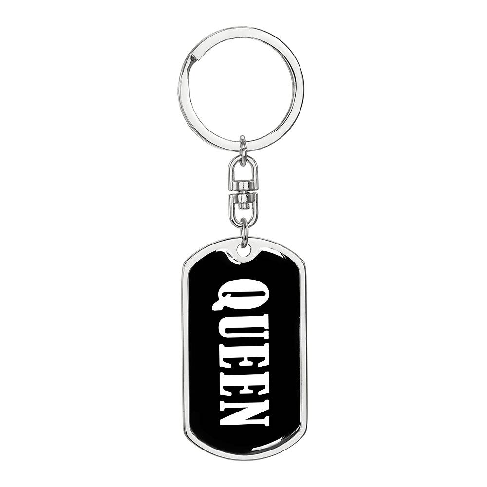 Queen v03 - Luxury Dog Tag Keychain