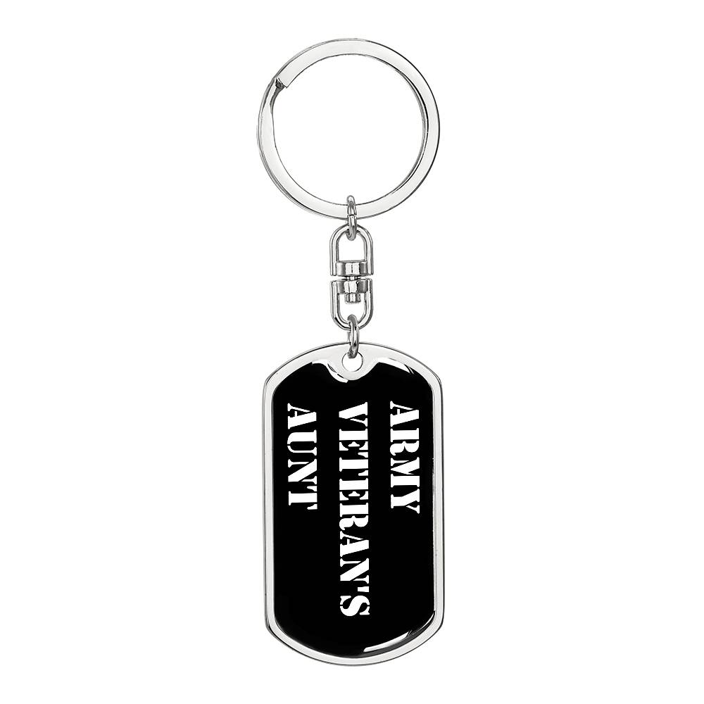 Army Veteran's Aunt v3 - Luxury Dog Tag Keychain