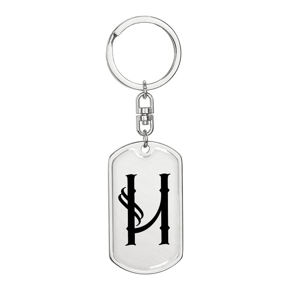 Initial H v001-11 - Luxury Dog Tag Keychain