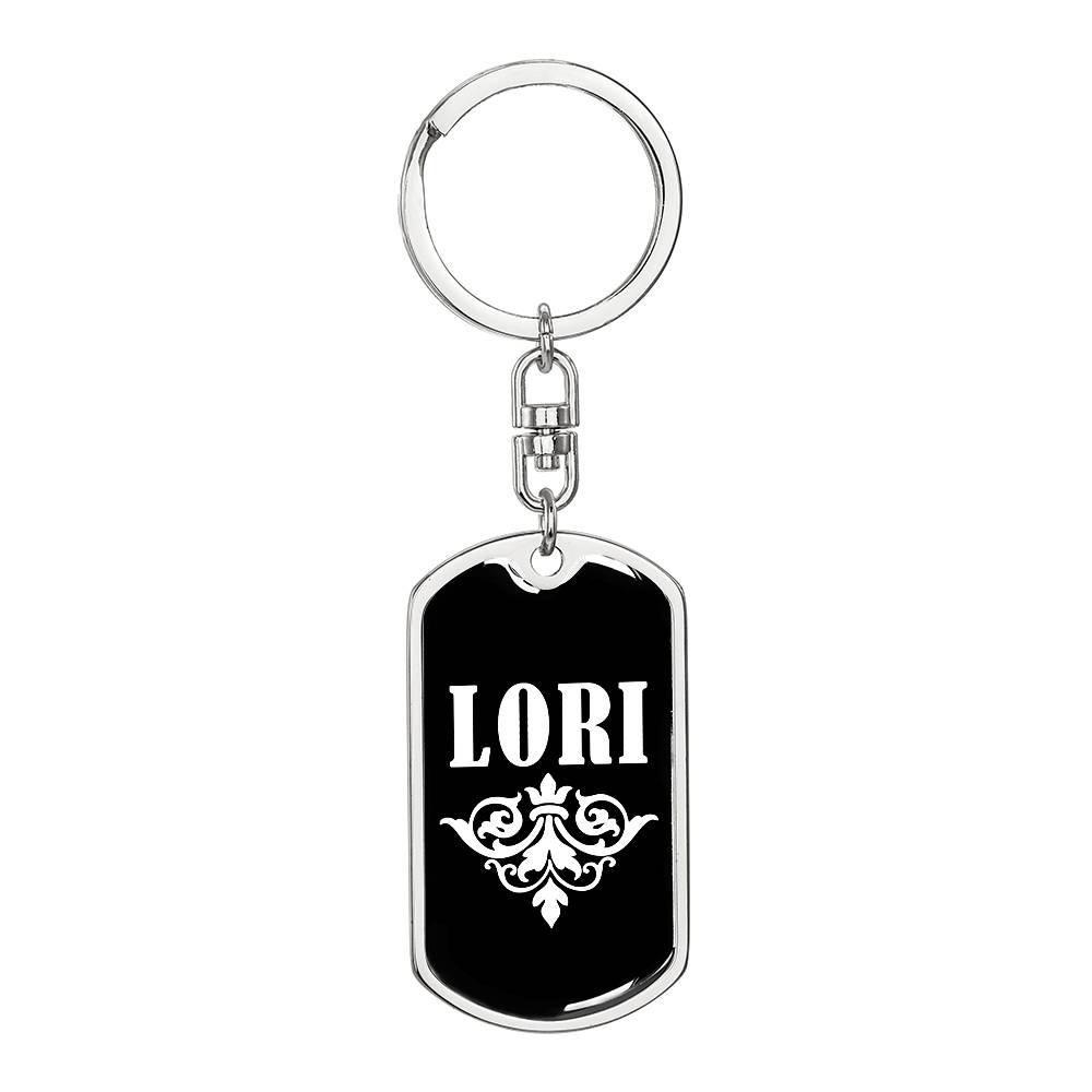 Lori v03a - Luxury Dog Tag Keychain