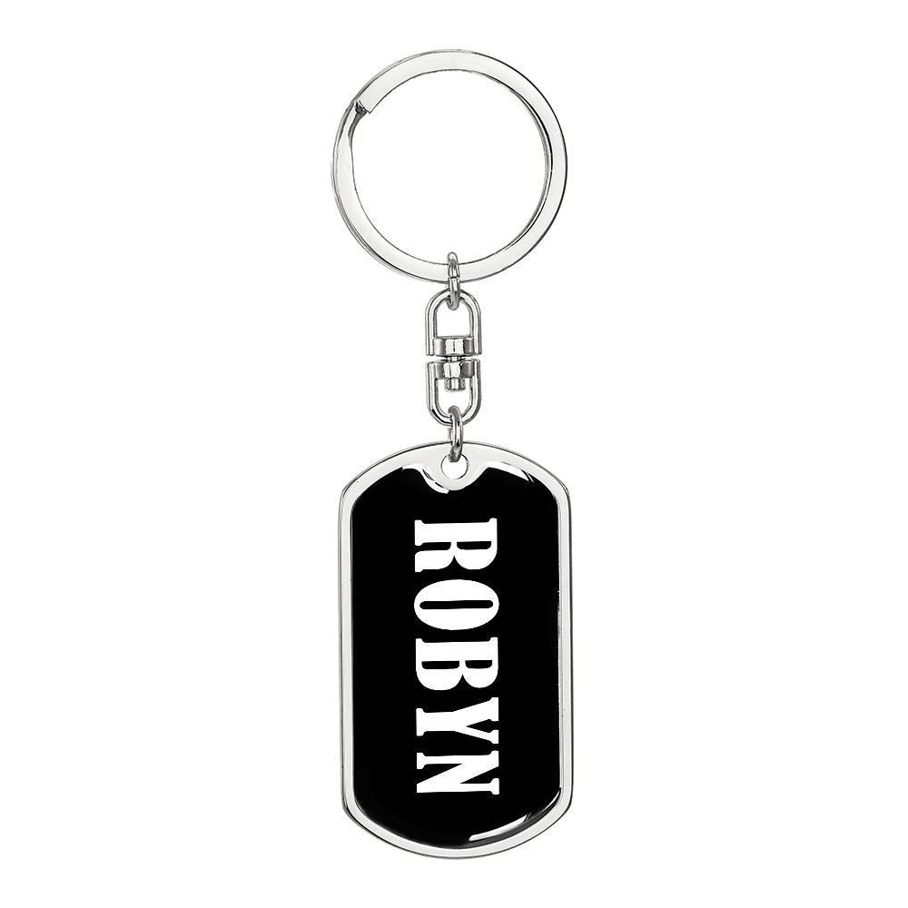 Robyn v01w - Luxury Dog Tag Keychain