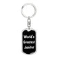 World's Greatest Janitor v3 - Luxury Dog Tag Keychain