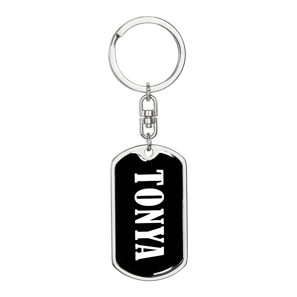 Tonya v01w - Luxury Dog Tag Keychain