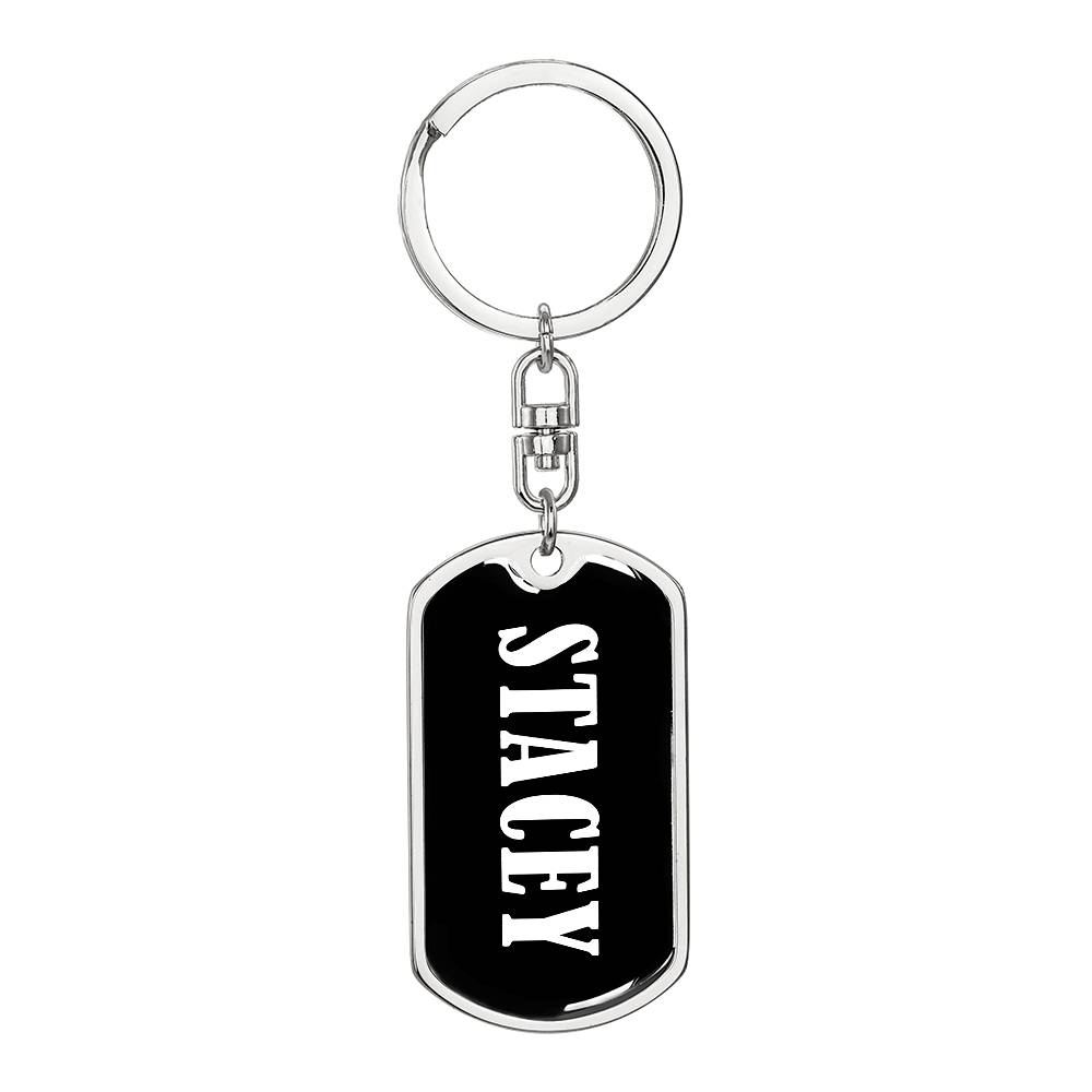 Stacey v01w - Luxury Dog Tag Keychain