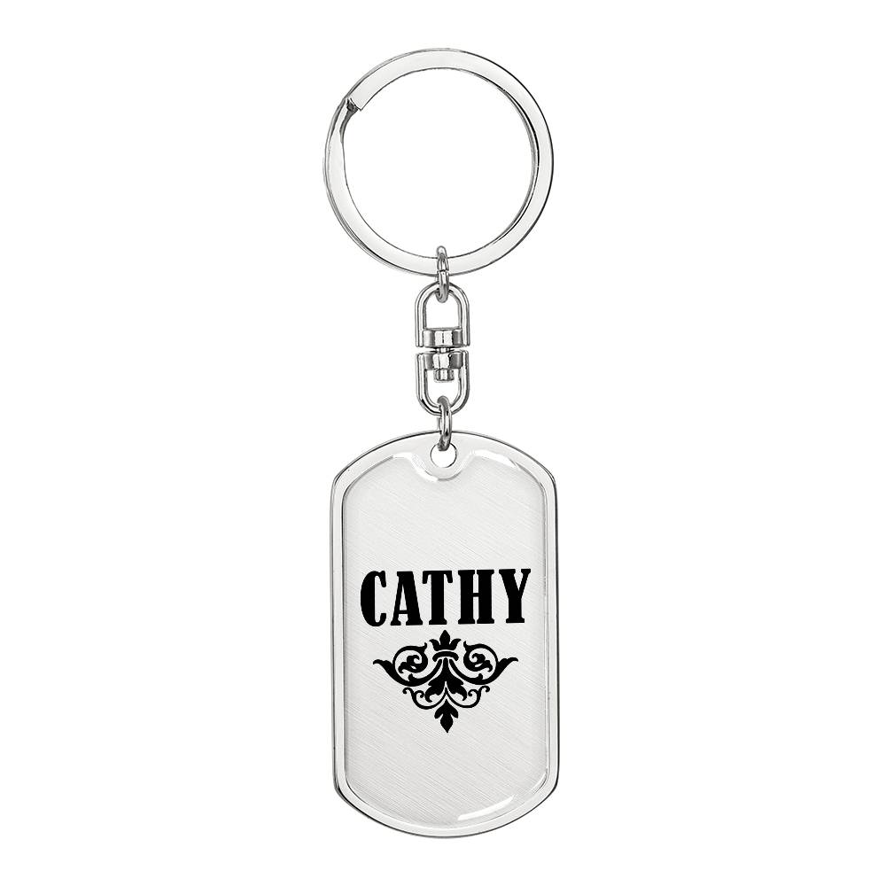 Cathy v01a - Luxury Dog Tag Keychain