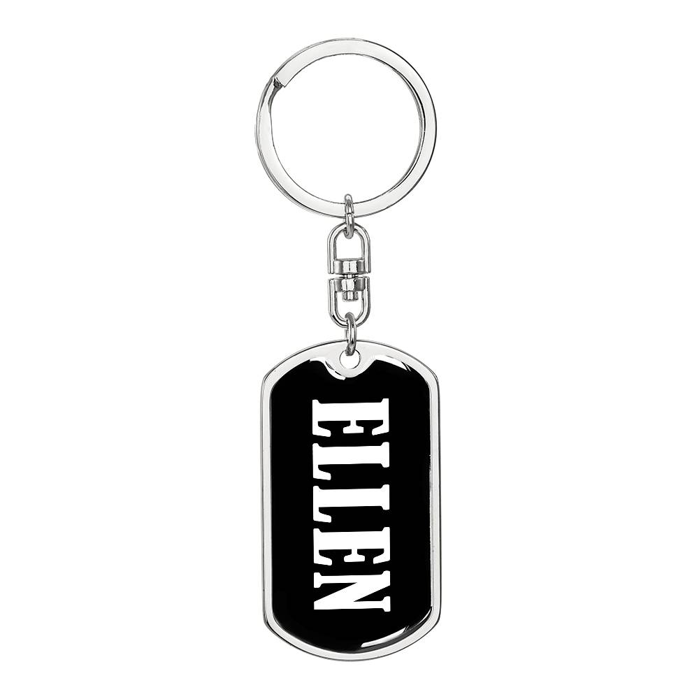 Ellen v01w - Luxury Dog Tag Keychain