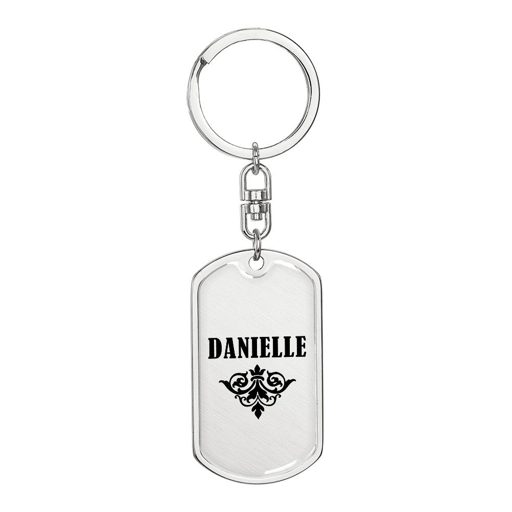 Danielle v01a - Luxury Dog Tag Keychain