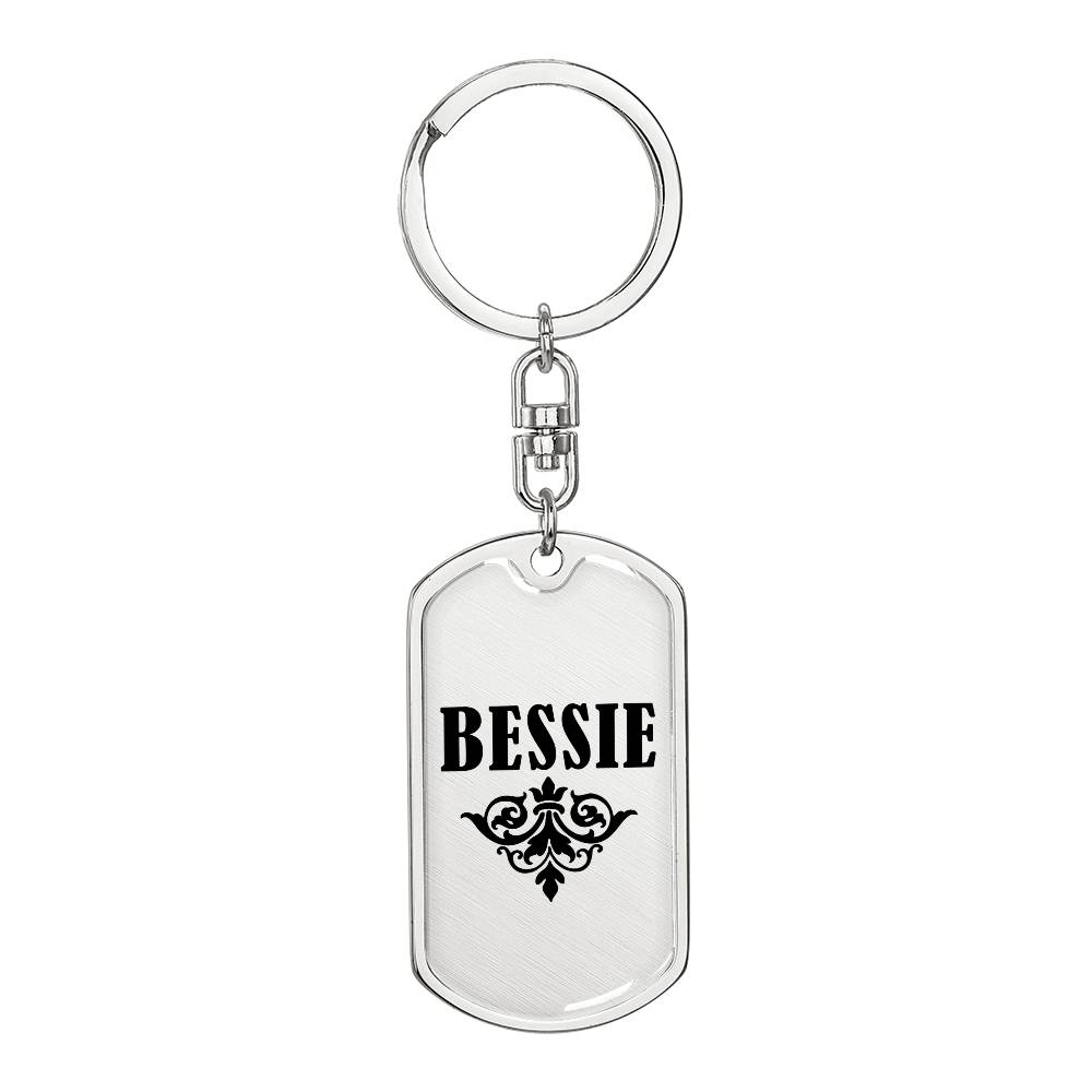 Bessie v01a - Luxury Dog Tag Keychain