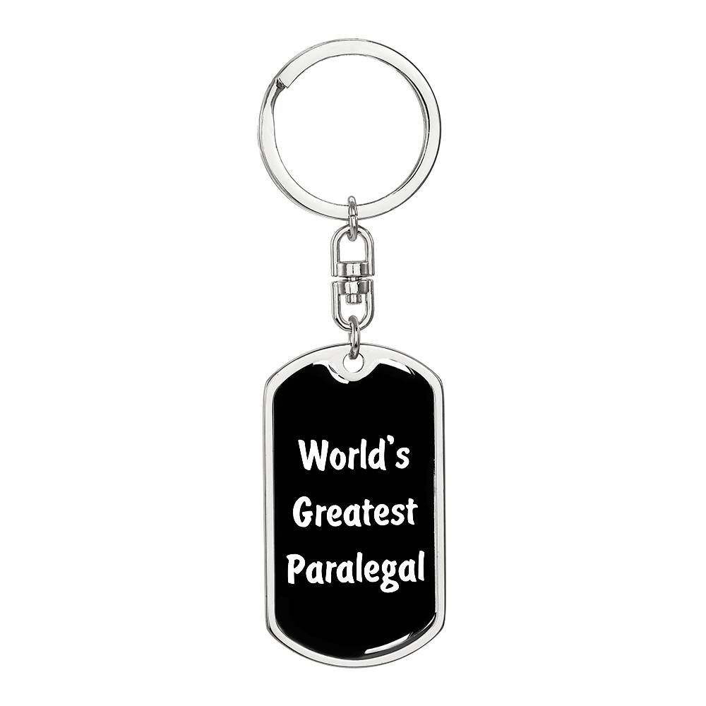 World's Greatest Paralegal v3 - Luxury Dog Tag Keychain