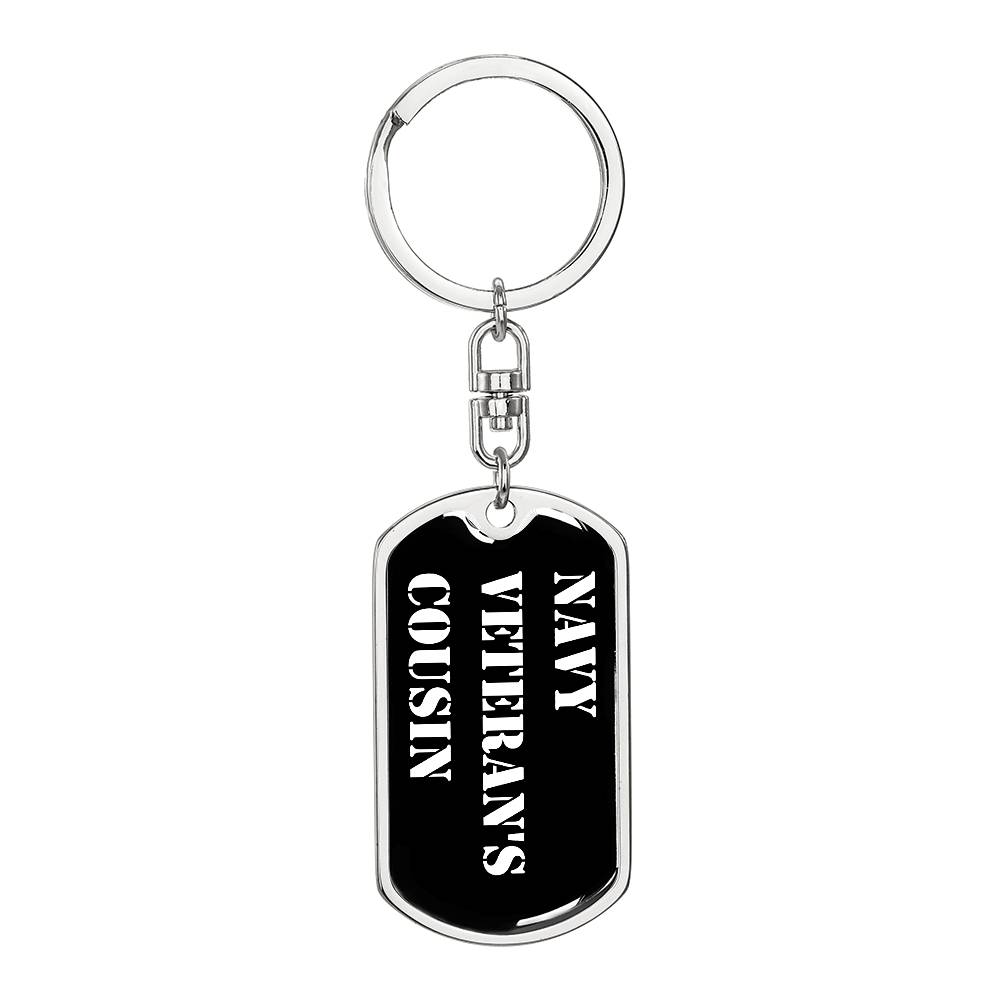 Navy Veteran's Cousin v3 - Luxury Dog Tag Keychain