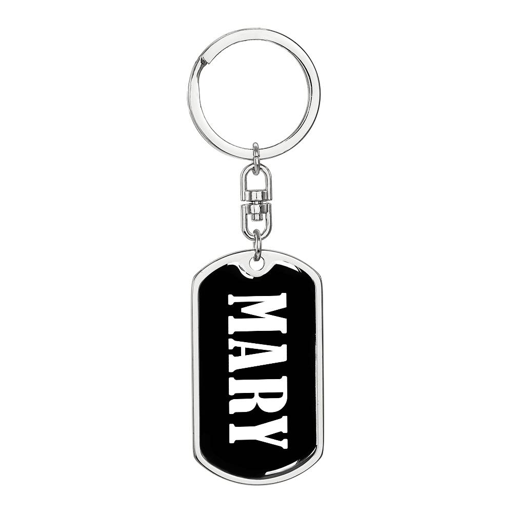 Mary v01w - Luxury Dog Tag Keychain