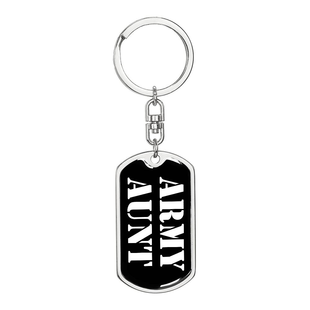 Army Aunt v3 - Luxury Dog Tag Keychain