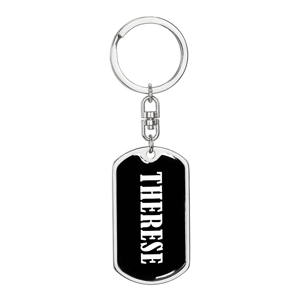 Therese v03 - Luxury Dog Tag Keychain