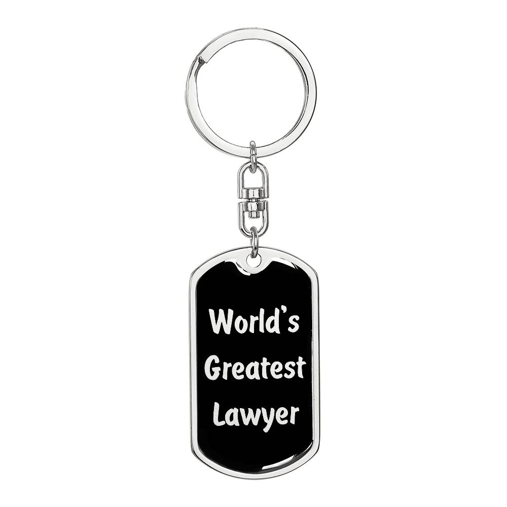 World's Greatest Lawyer v2 - Luxury Dog Tag Keychain