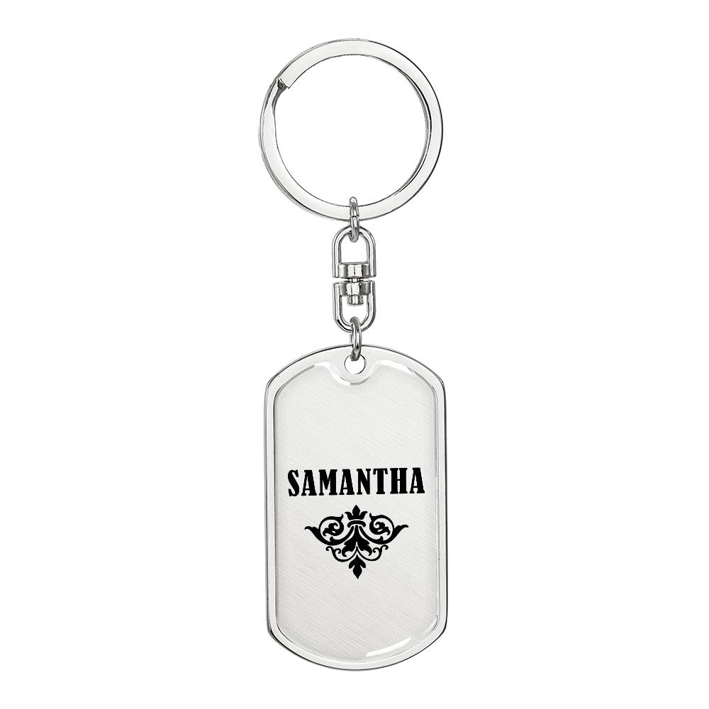 Samantha v01a - Luxury Dog Tag Keychain